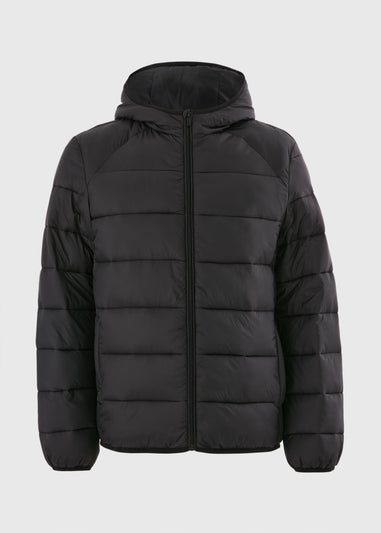 Black Hooded Puffer Coat