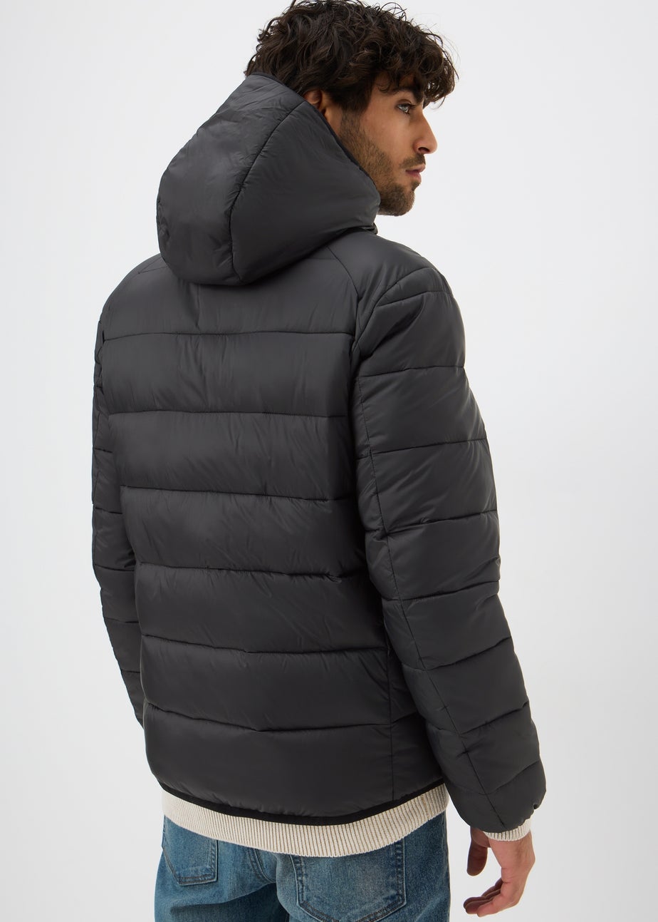 Black Hooded Puffer Coat