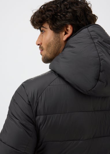 Black Hooded Puffer Coat