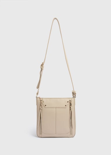 Stone Faux Leather Messenger Crossbody Bag