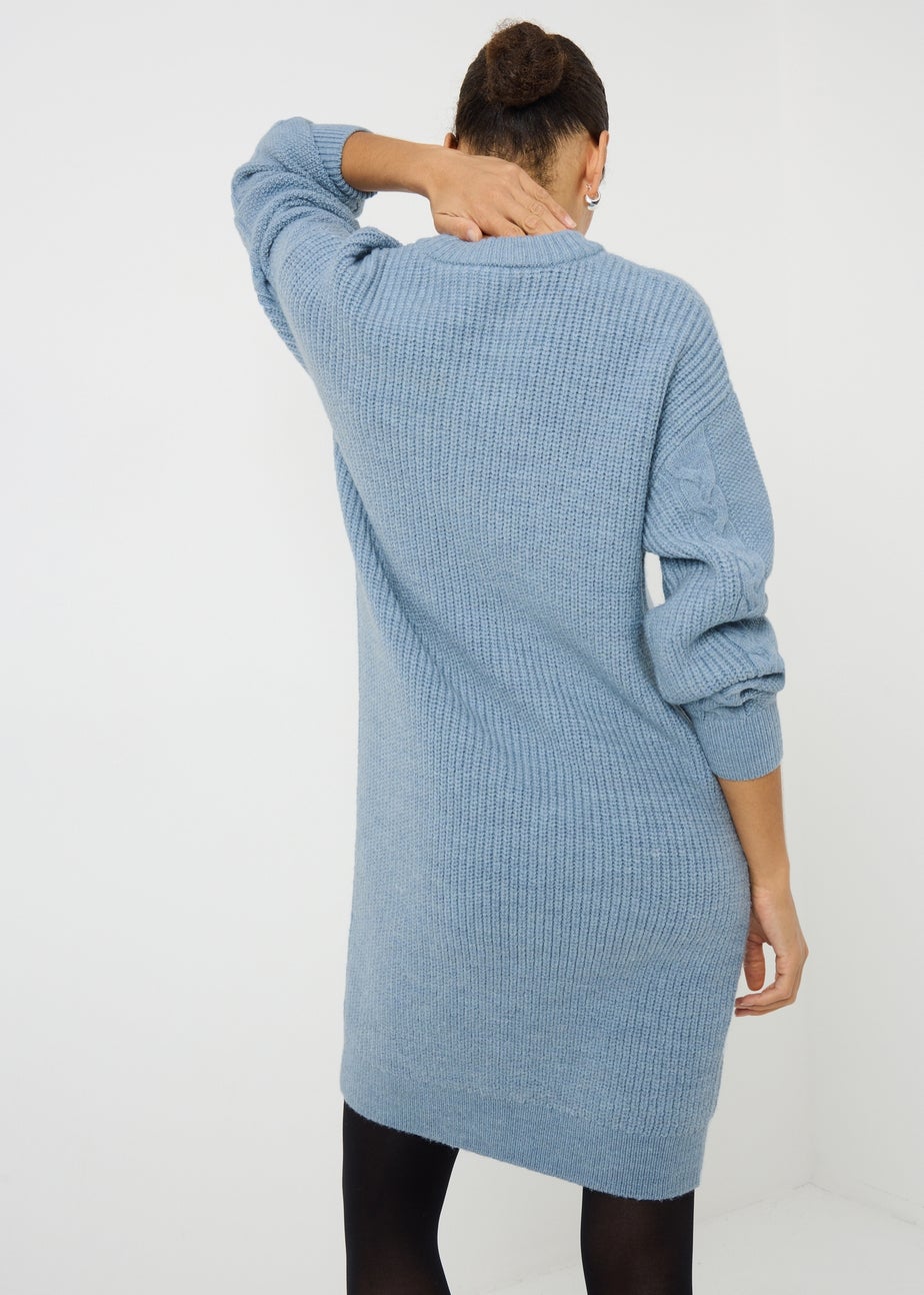 Denim Blue Cable Knit Dress