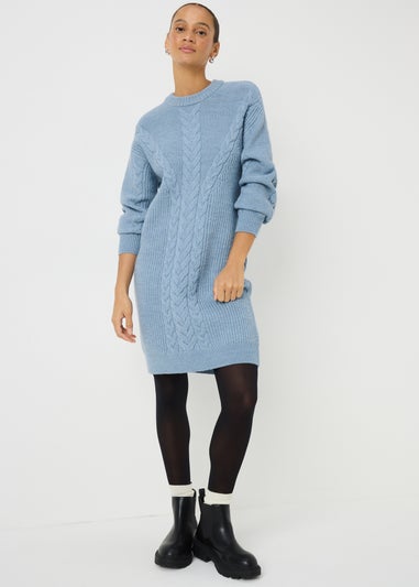 Denim Blue Cable Knit Dress