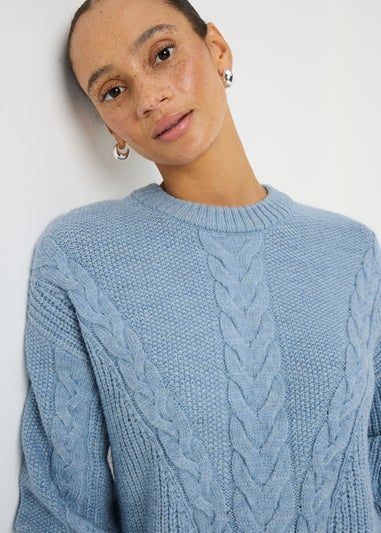 Denim Blue Cable Knit Dress