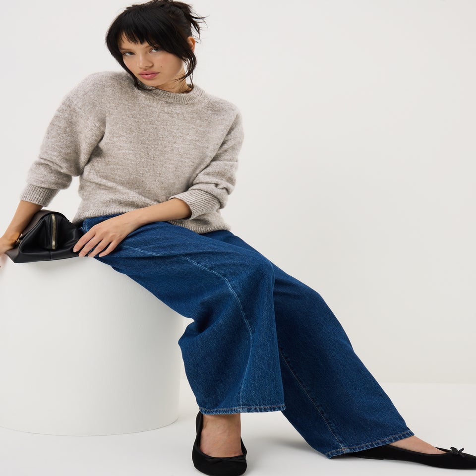 Oatmeal Fluffy Oversized Jumper