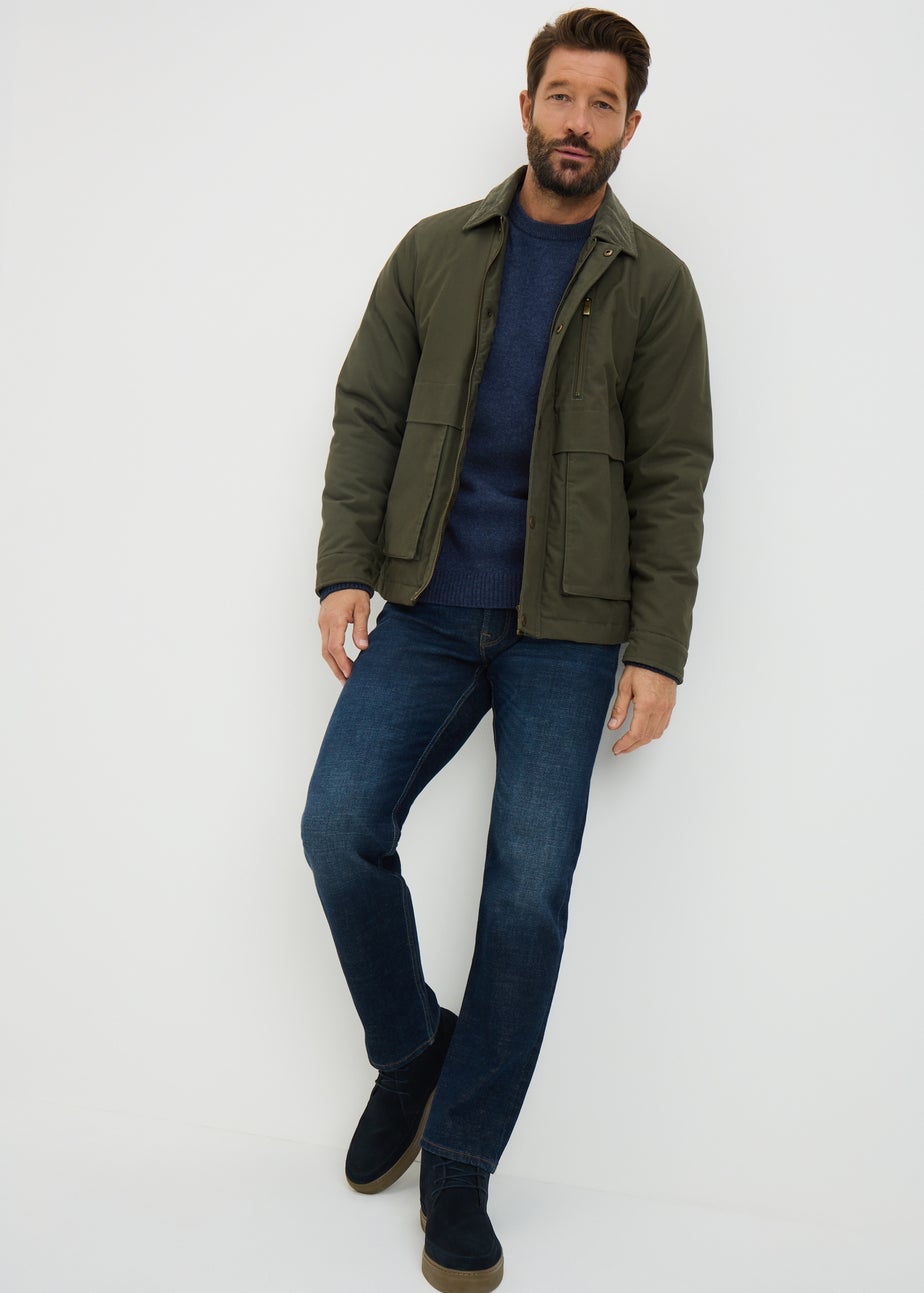 Lincoln Navy Crew Neck Lambswool Jumper