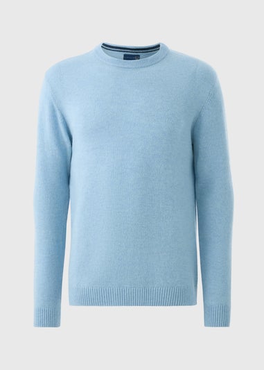 Lincoln Light Blue Lambswool Crew Neck Jumper