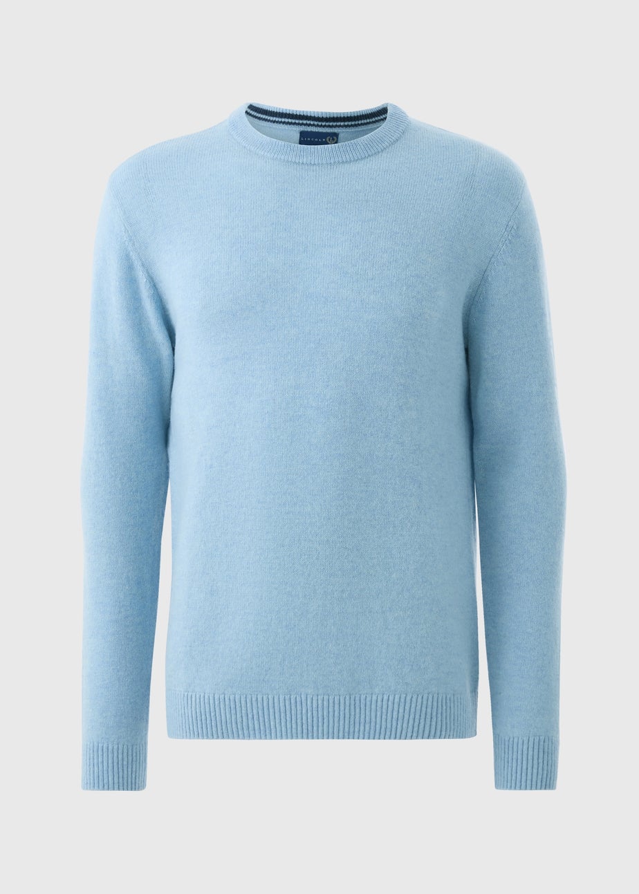 Lincoln Light Blue Lambswool Crew Neck Jumper