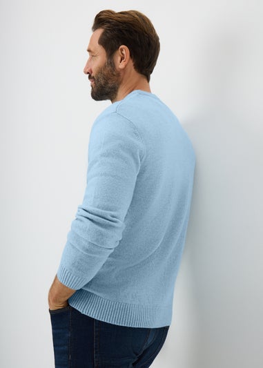 Lincoln Light Blue Lambswool Crew Neck Jumper