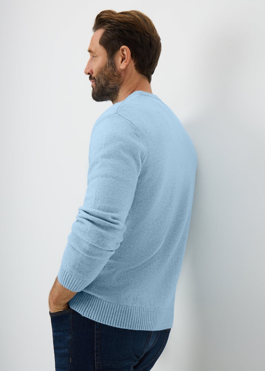 Lincoln Light Blue Lambswool Crew Neck Jumper
