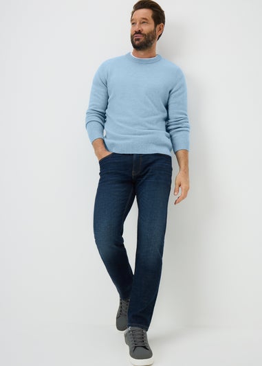 Lincoln Light Blue Lambswool Crew Neck Jumper