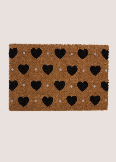 Black Heart Door Mat