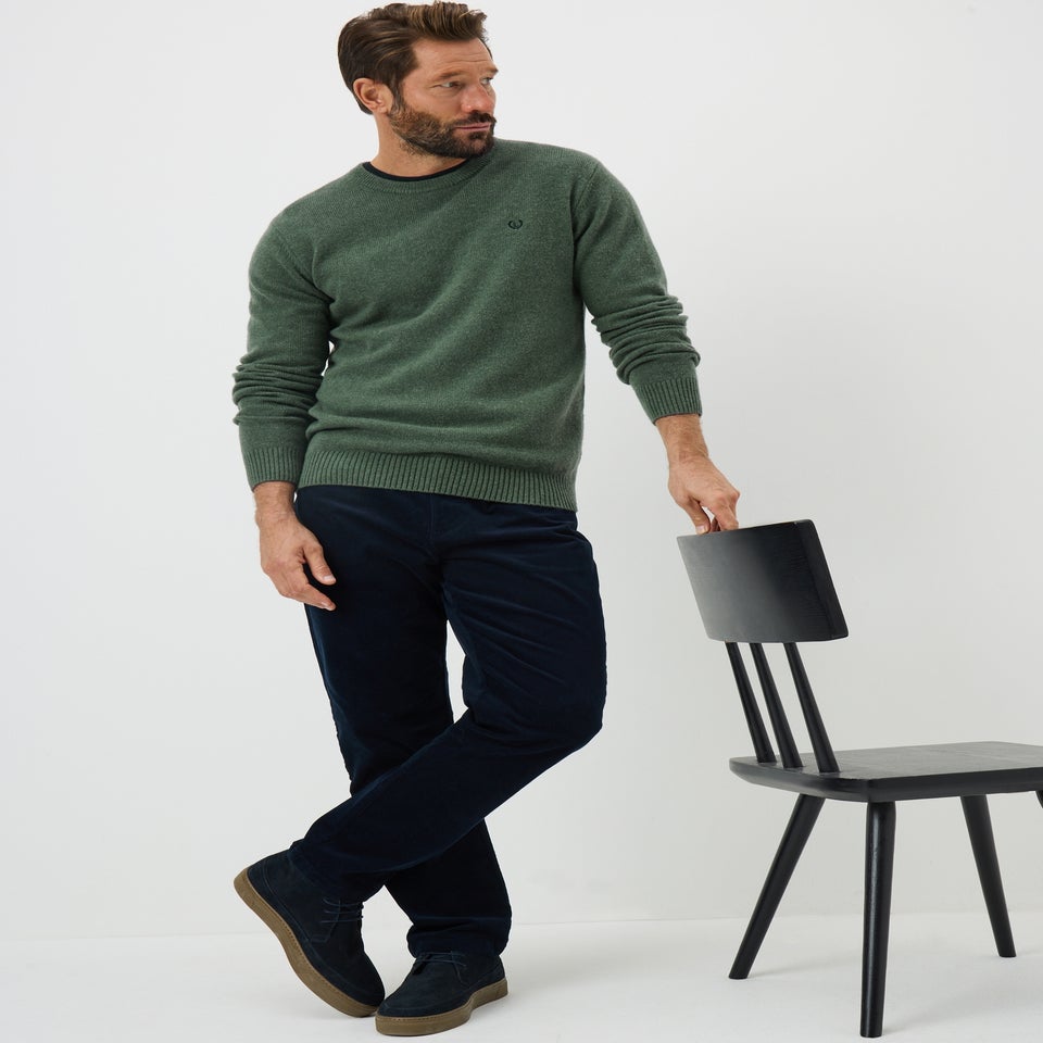 Lincoln Green Lambswool Crew Neck Jumper