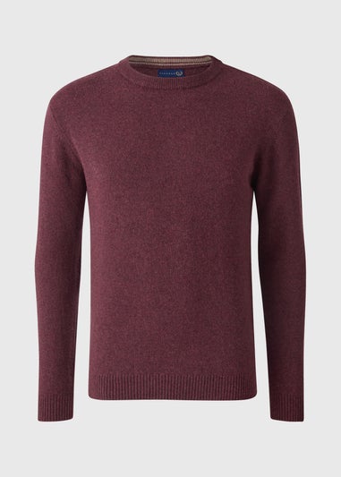 Lincoln Burgundy Long Sleeve Crew Neck Jumper