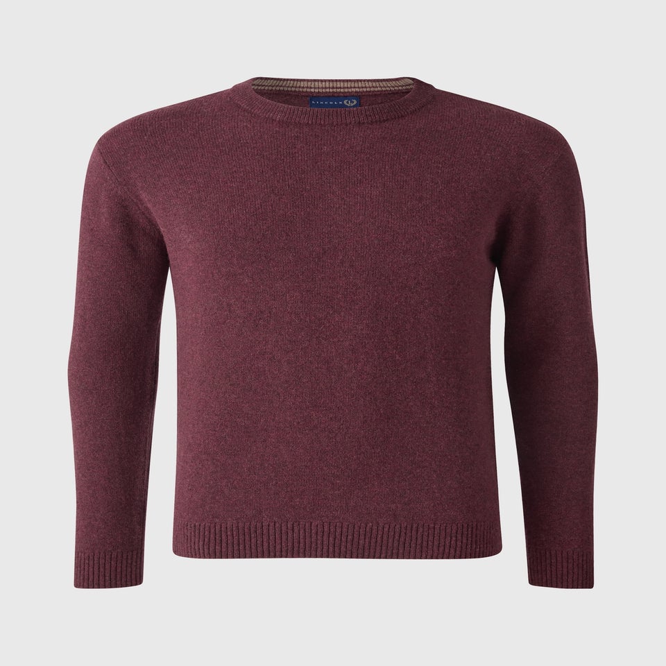 Lincoln Burgundy Long Sleeve Crew Neck Jumper