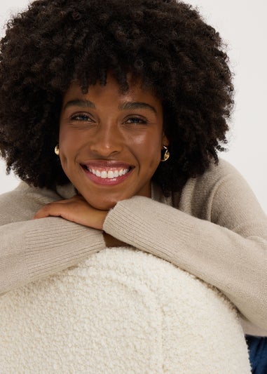 Oatmeal Statement Longline Cardigan