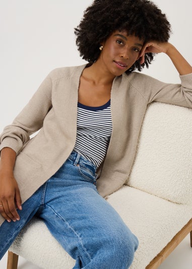 Oatmeal Statement Longline Cardigan