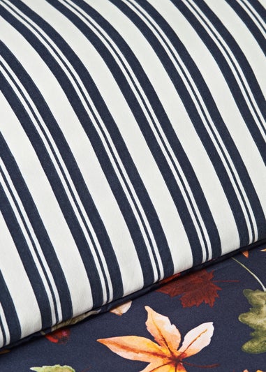 Navy Autumn Foliage Duvet Set