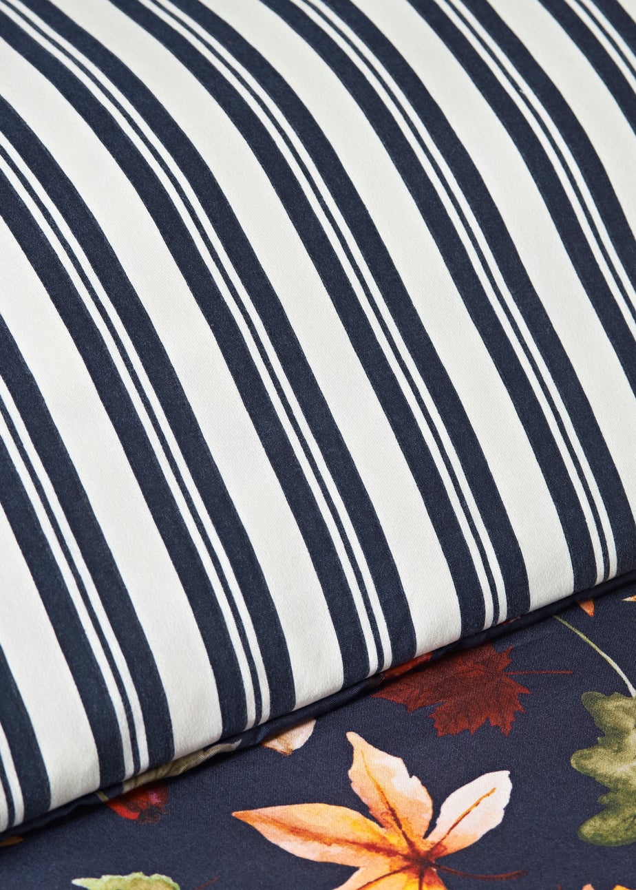 Navy Autumn Foliage Duvet Set
