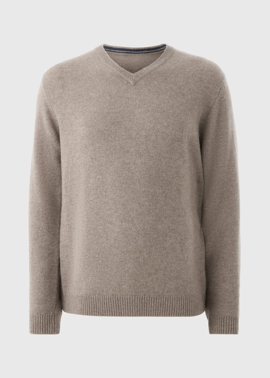 Lincoln Stone Lambswool V Neck Jumper