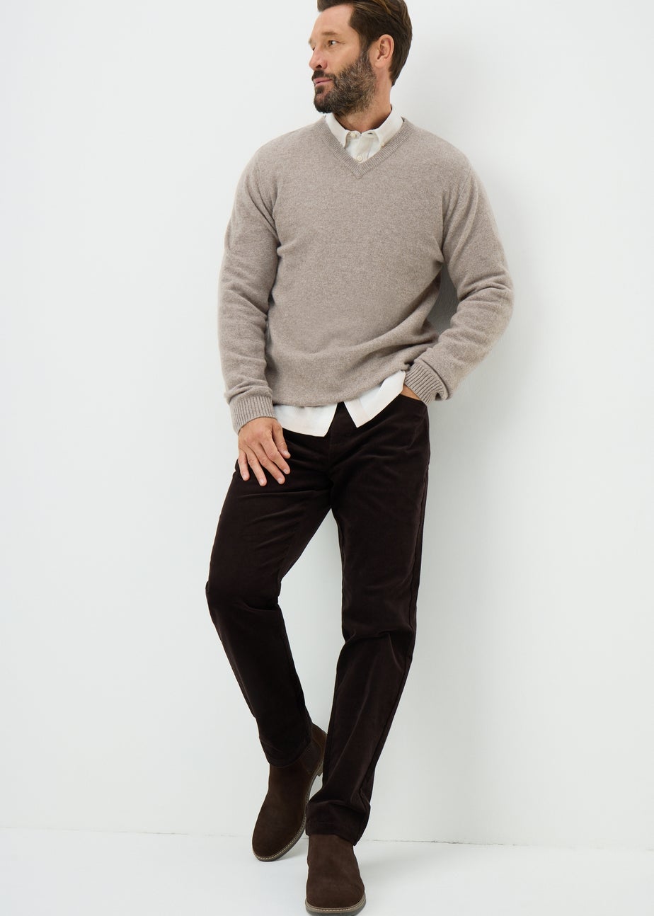 Lincoln Stone Lambswool V Neck Jumper