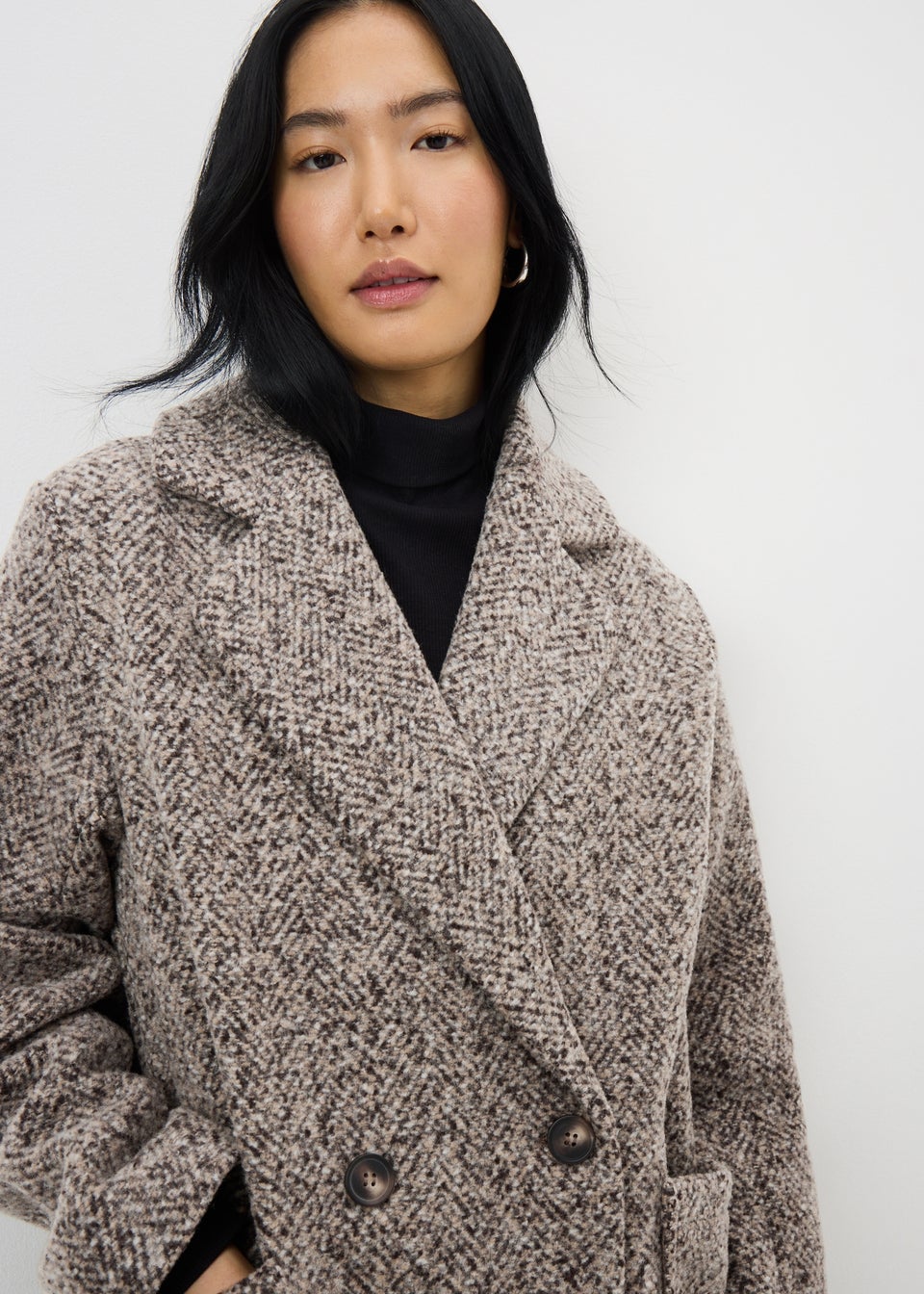 Brown Textured Smart Coat