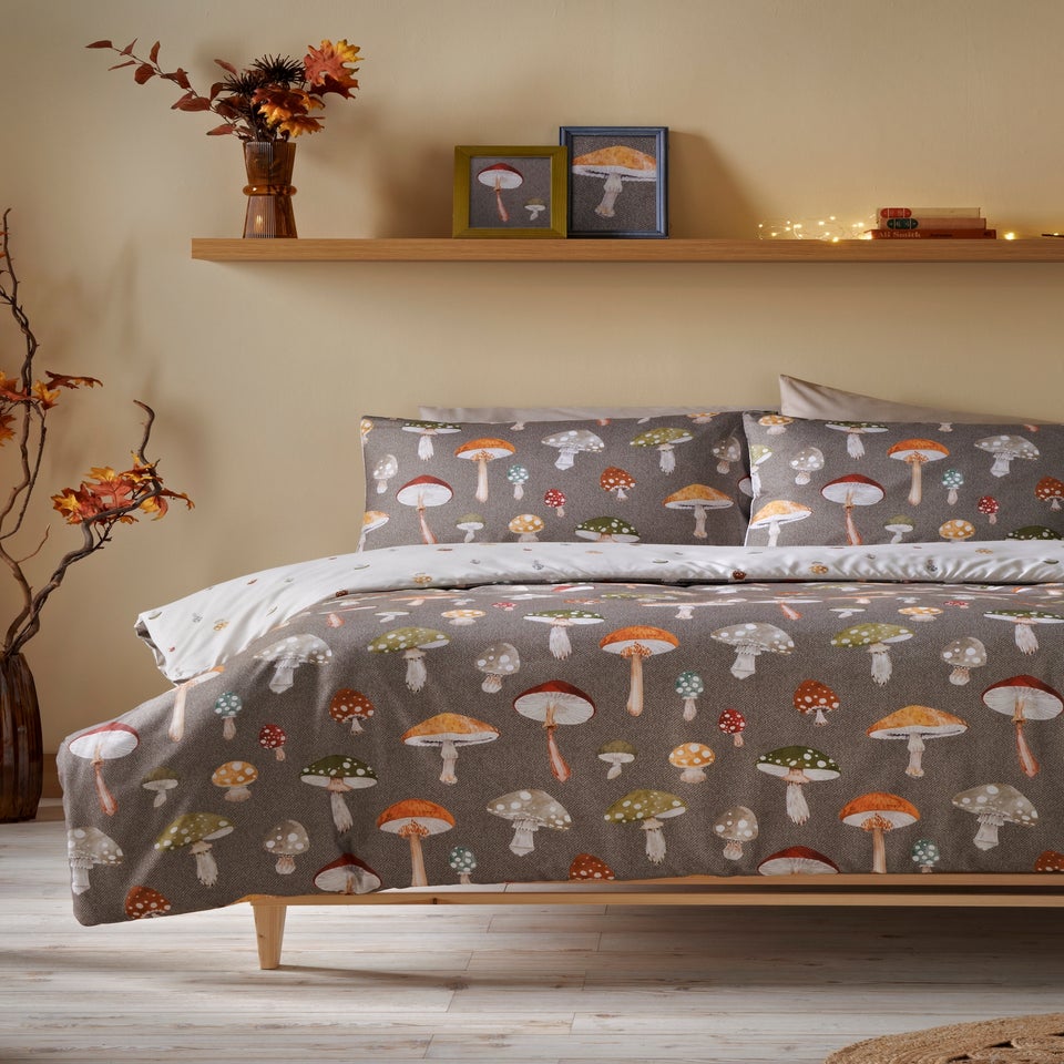 Grey Mushroom Duvet Set