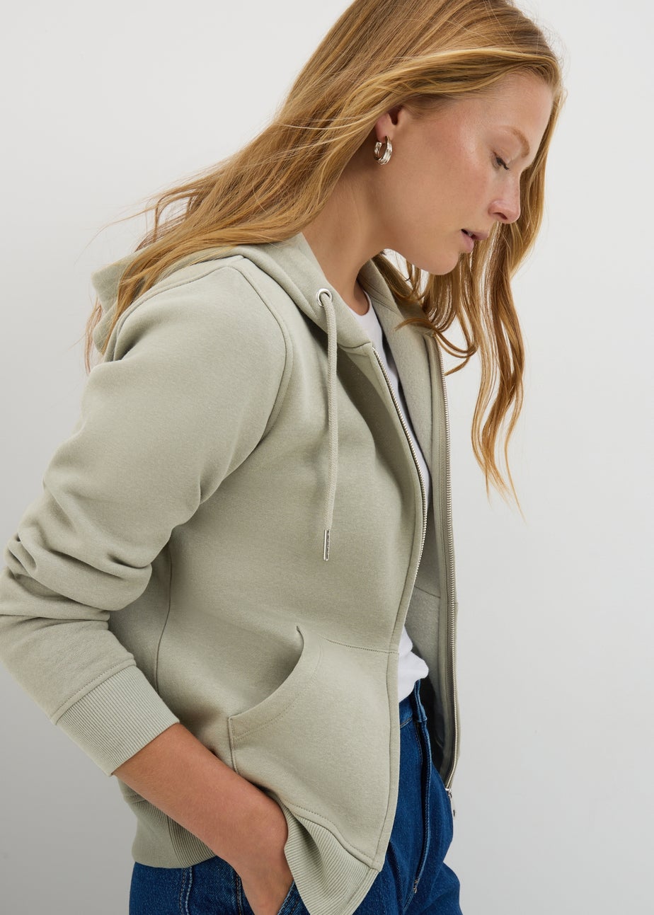 Sage Green Zip Up Hoodie