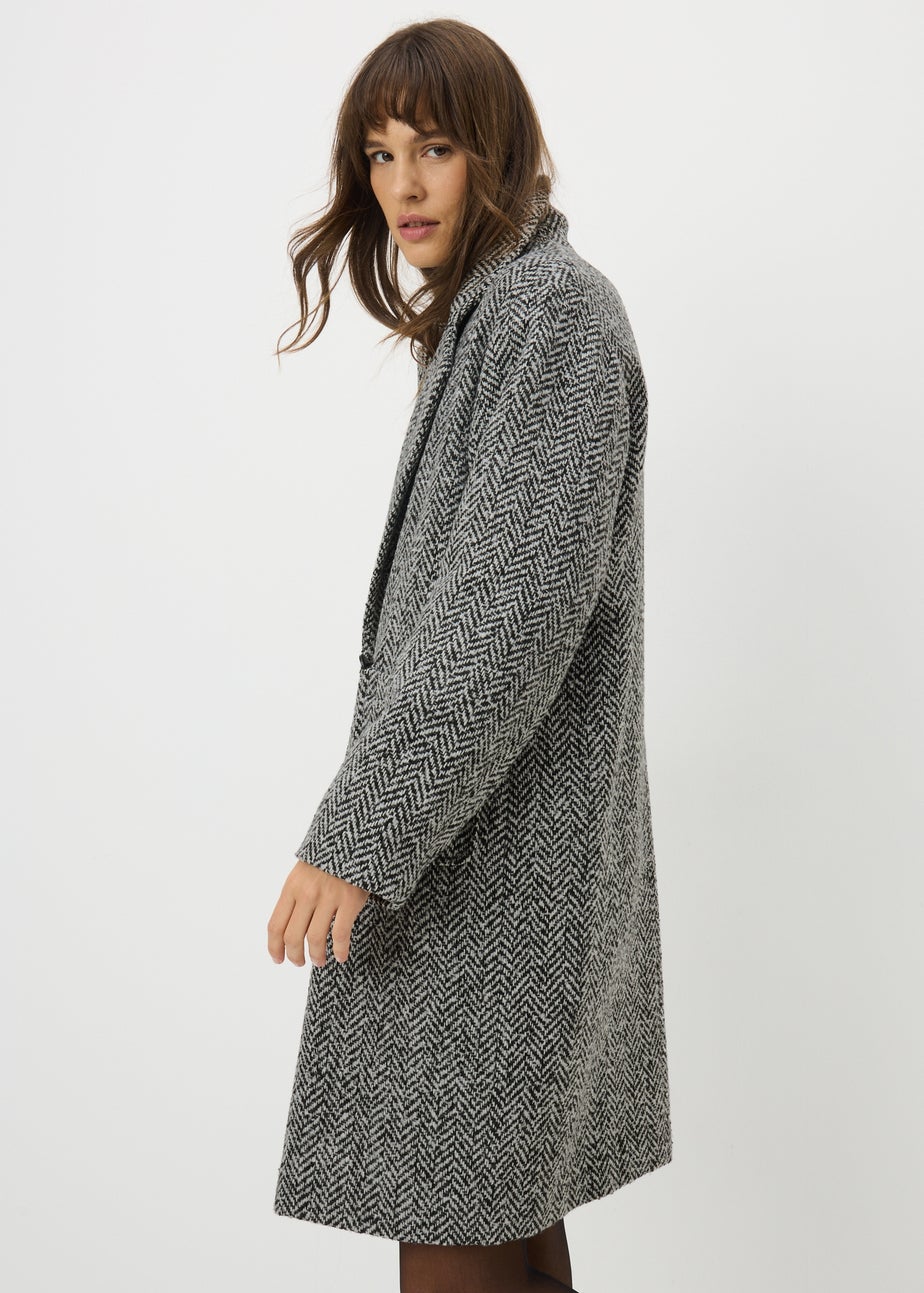 Black Textured Smart Coat