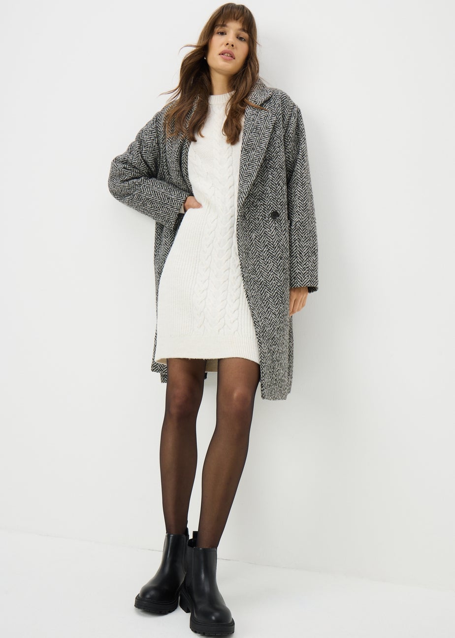 Black Textured Smart Coat