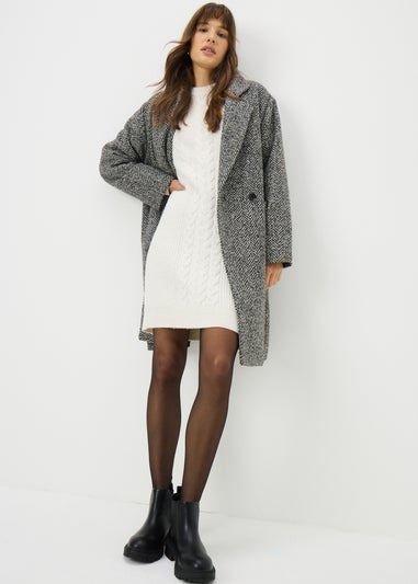 Black Textured Smart Coat