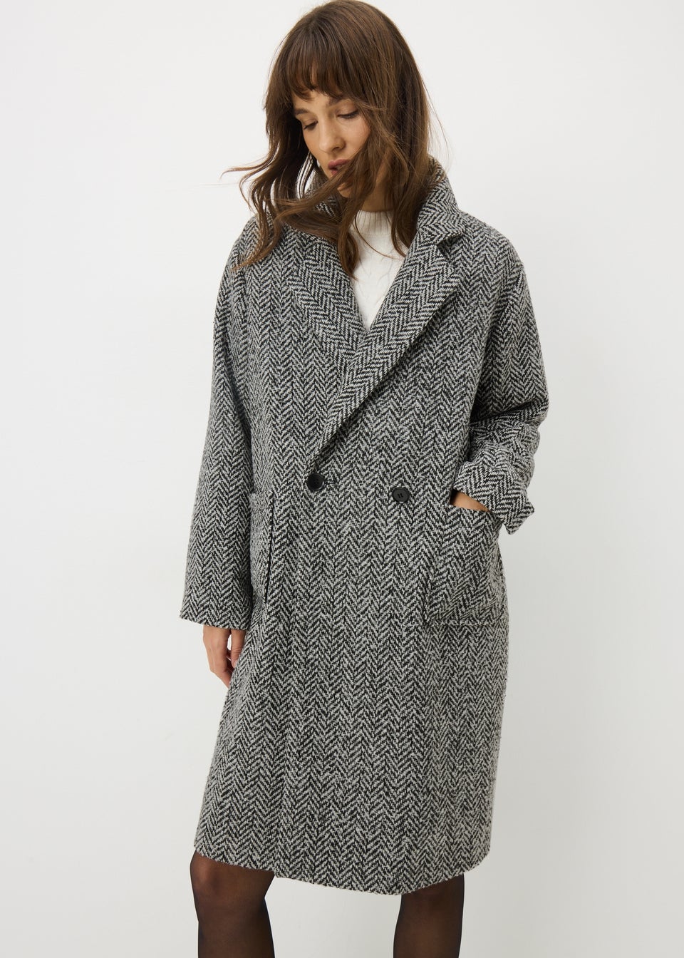 Black Textured Smart Coat