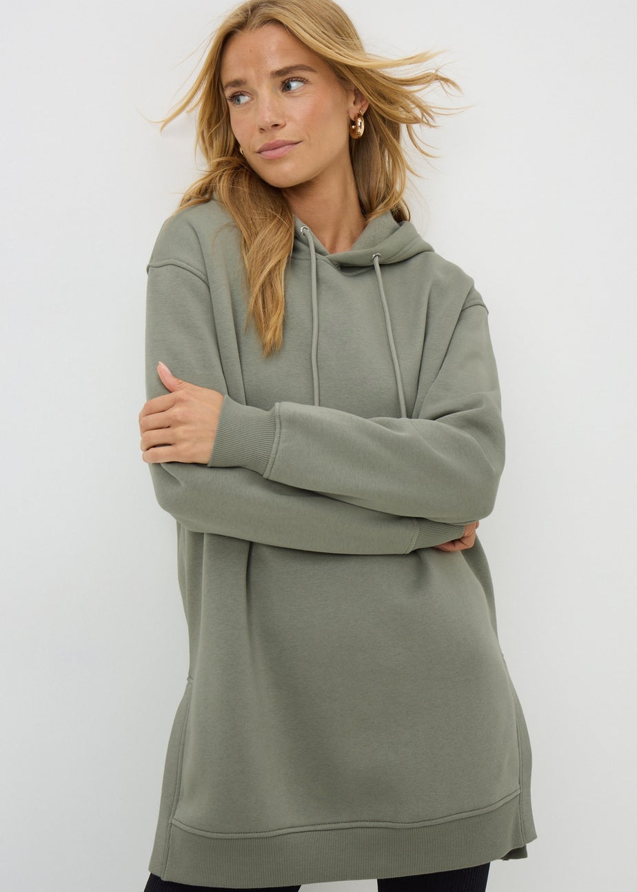 Sage Green Longline Hoodie