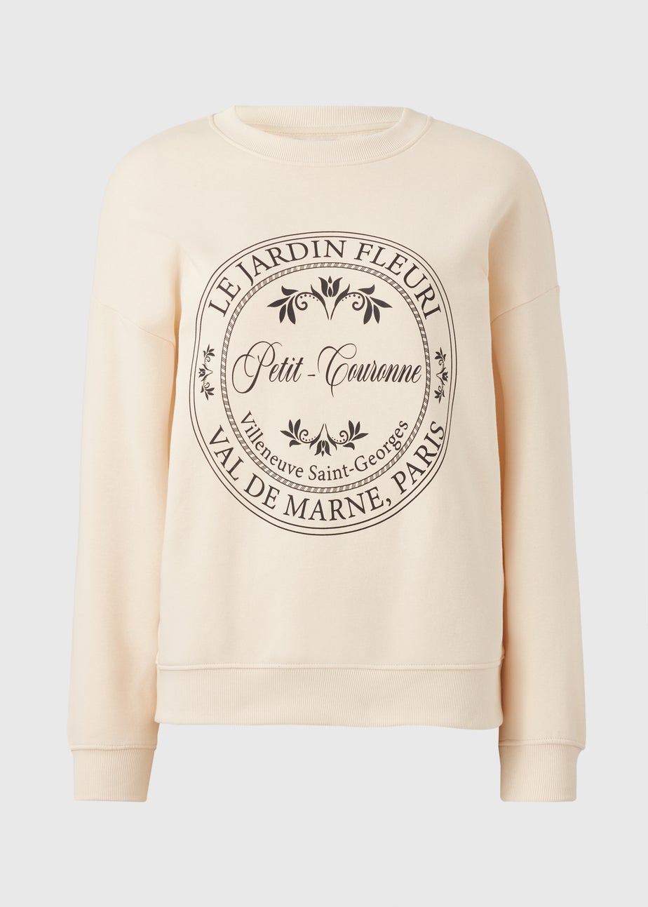 Cream French Paris Graphic Sweatshirt