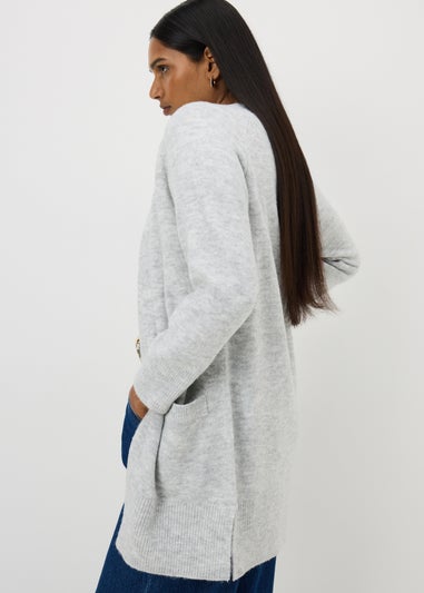 Grey Marl Longline Cardigan