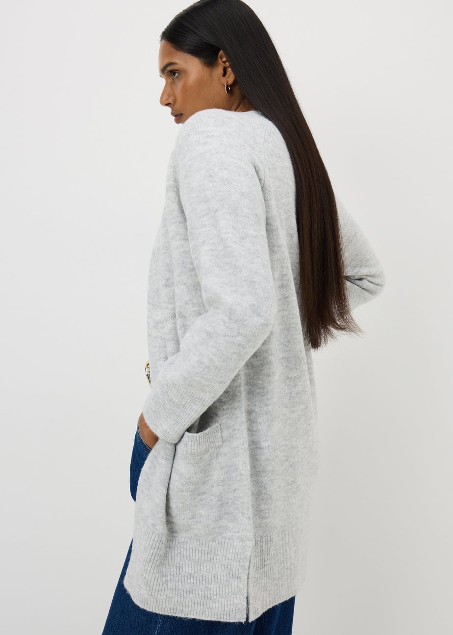 Grey Marl Longline Cardigan