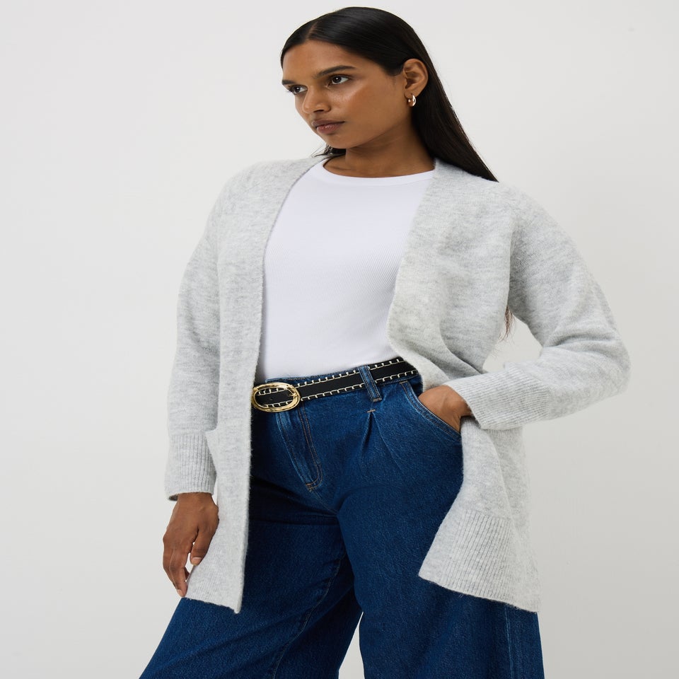 Grey Marl Longline Cardigan