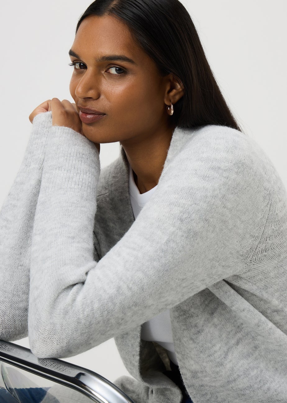 Grey Marl Longline Cardigan