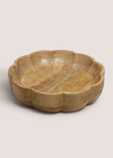 Mangowood Scalloped Bowl