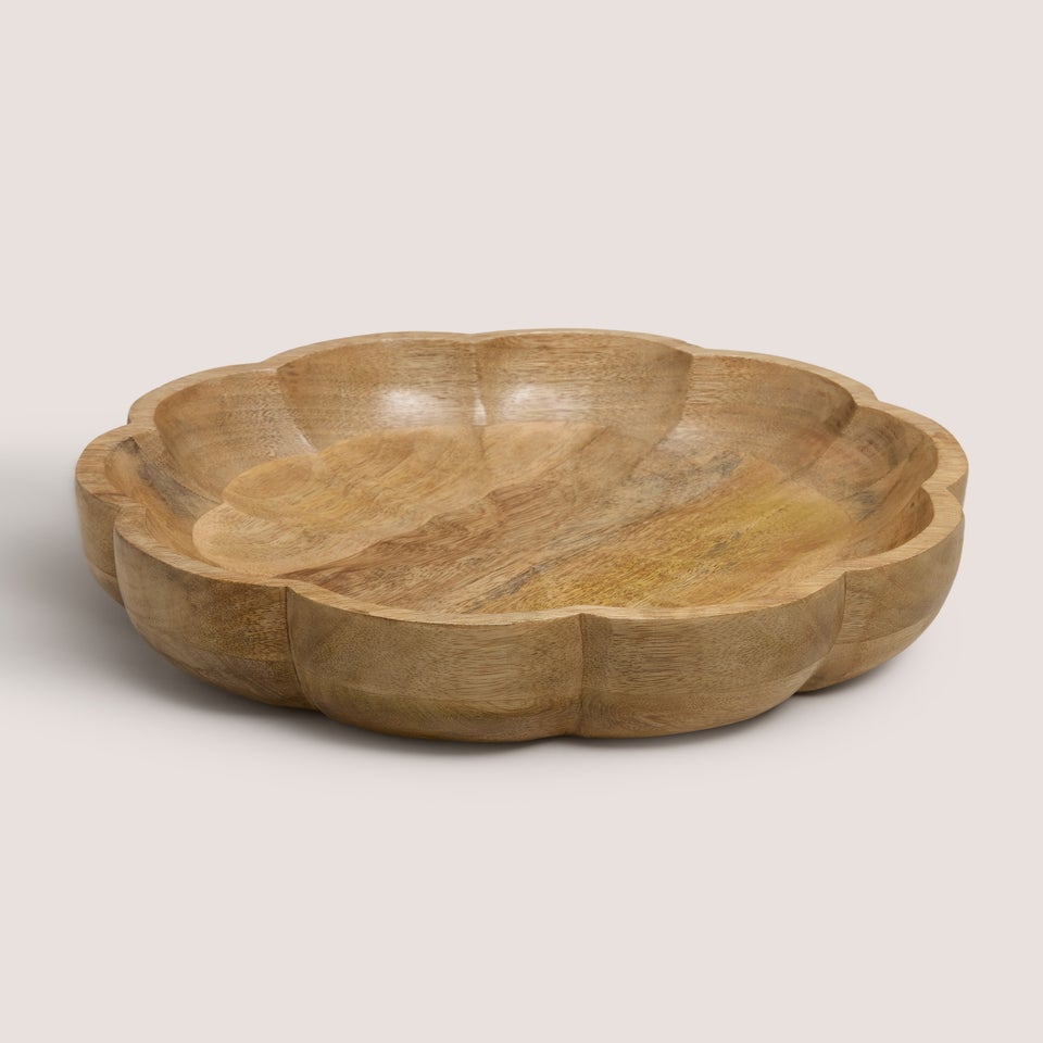 Mangowood Scalloped Bowl