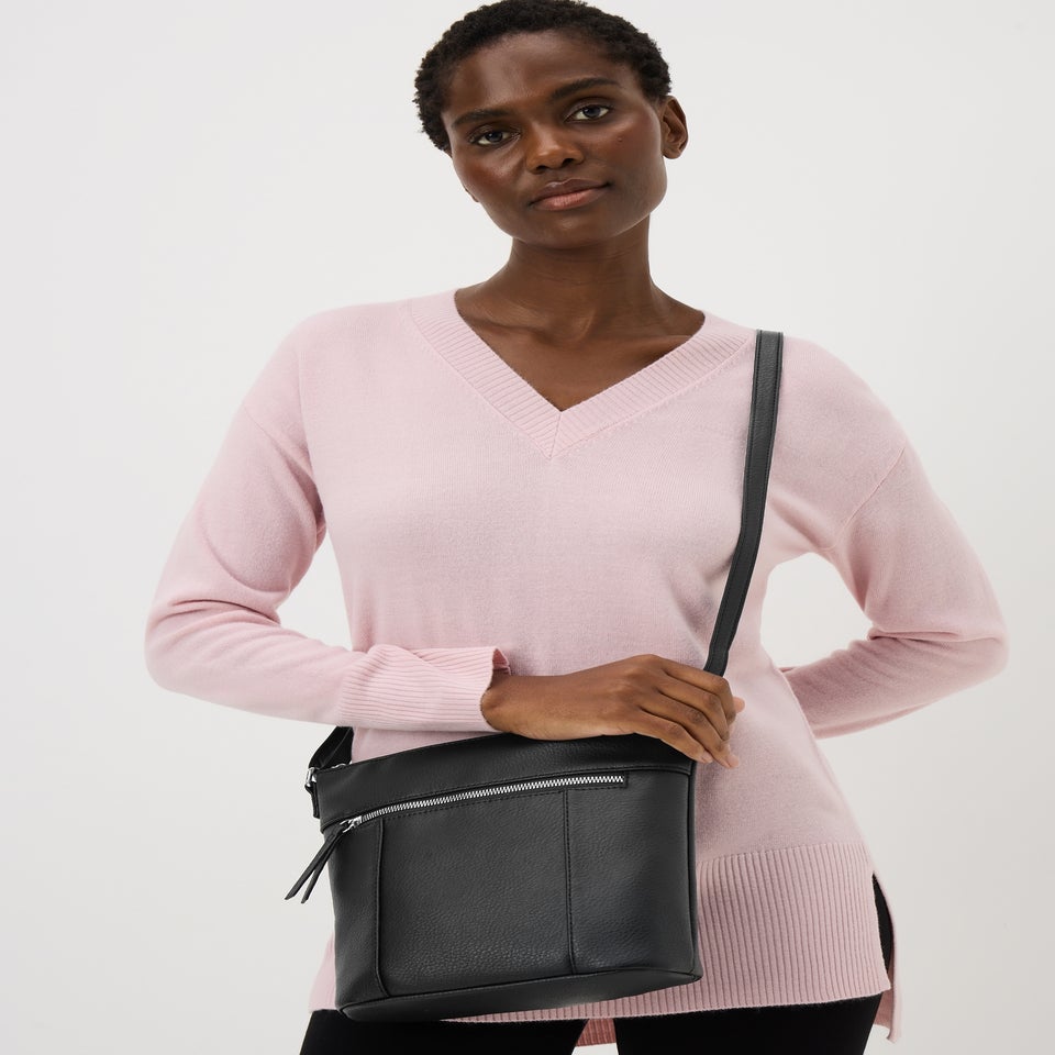 Women's Black Messenger Bag
