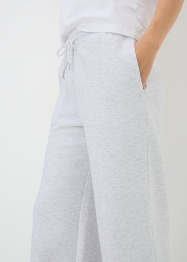 Grey Marl Wide Leg Jogging Bottoms