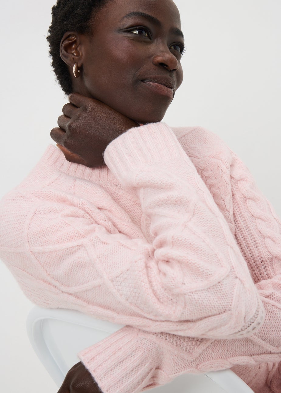 Light Pink Cable Knit Dress