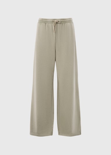 Sage Acid Wash Wide Leg Jogging Bottoms
