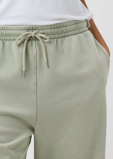 Sage Acid Wash Wide Leg Jogging Bottoms