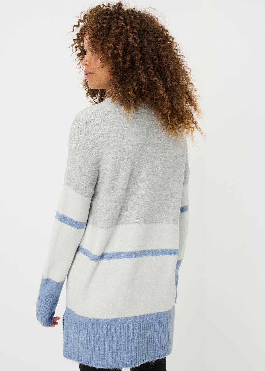 Grey Colour Block Knitted Tunic
