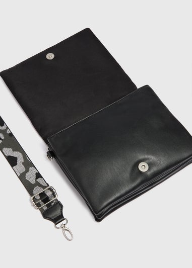 Black Leopard Strap Handbag