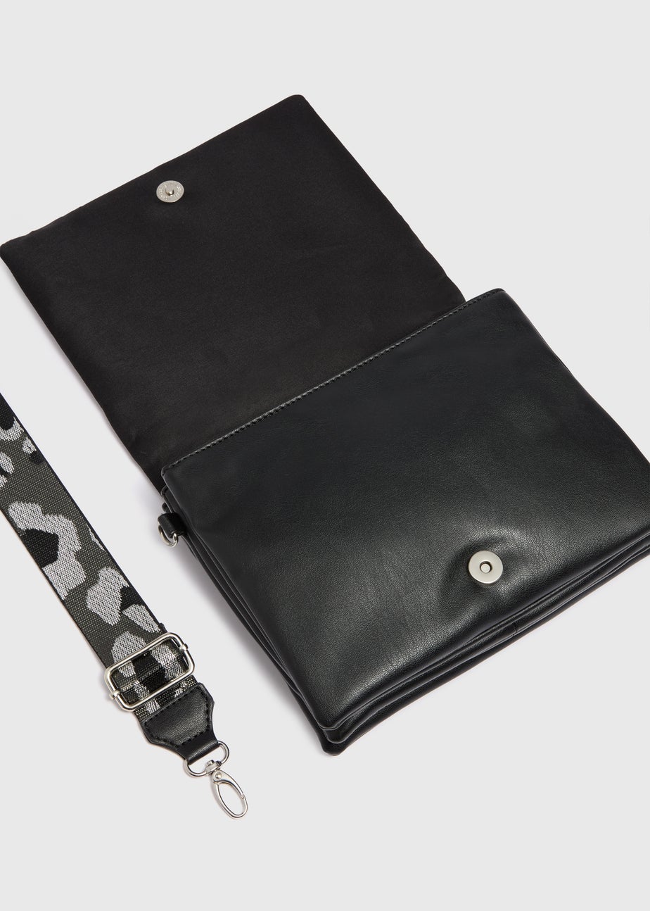 Black Leopard Strap Handbag