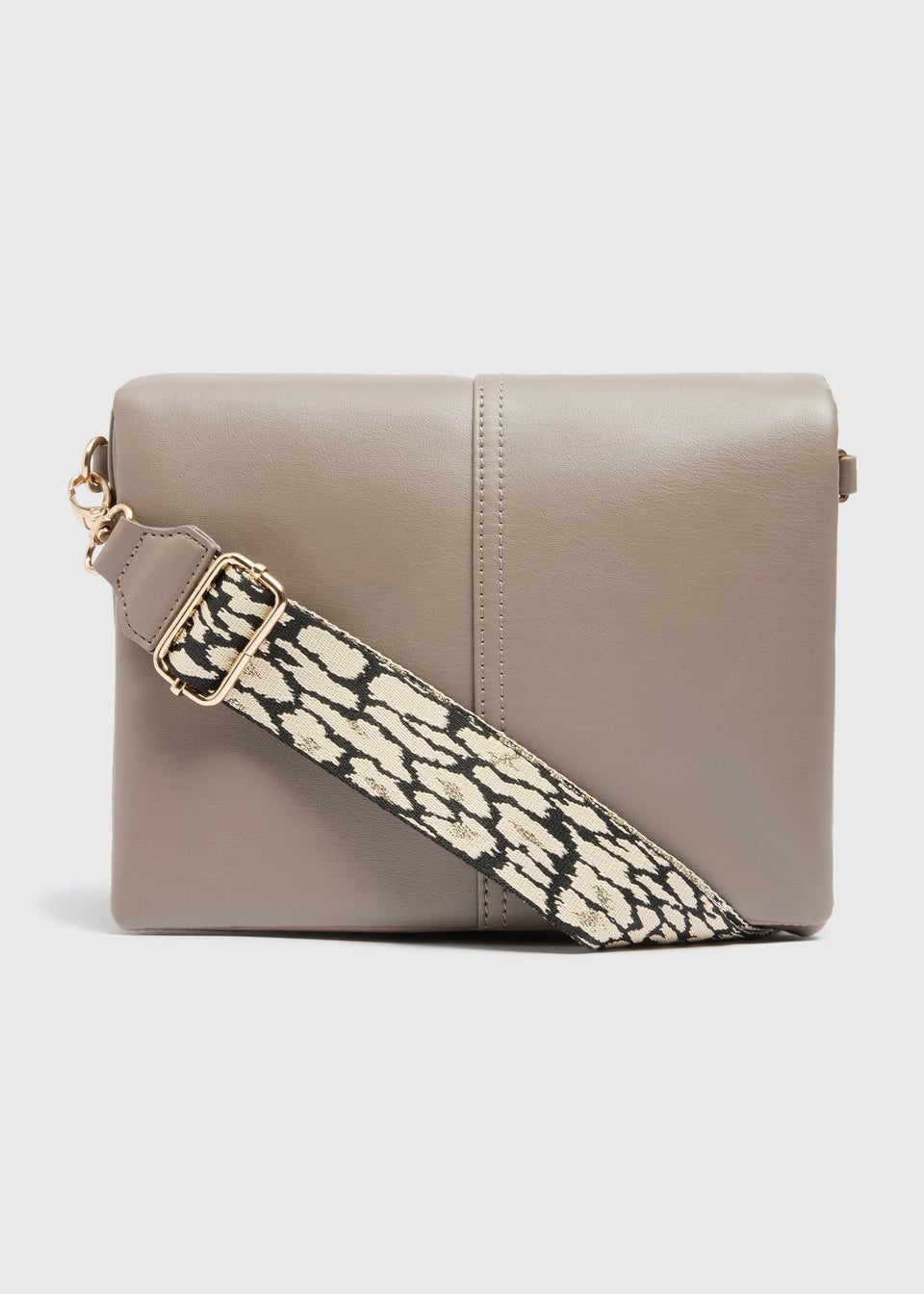 Taupe Leopard Strap Handbag