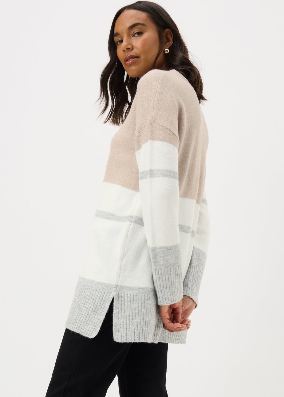 Beige Block Tunic Jumper