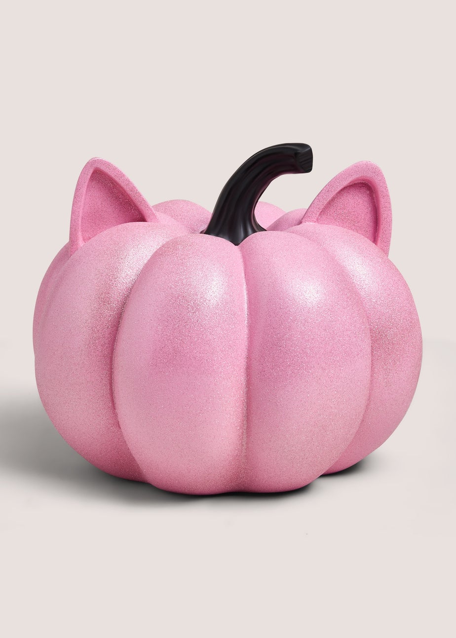 Pink Halloween Cat Pumpkin Ornament